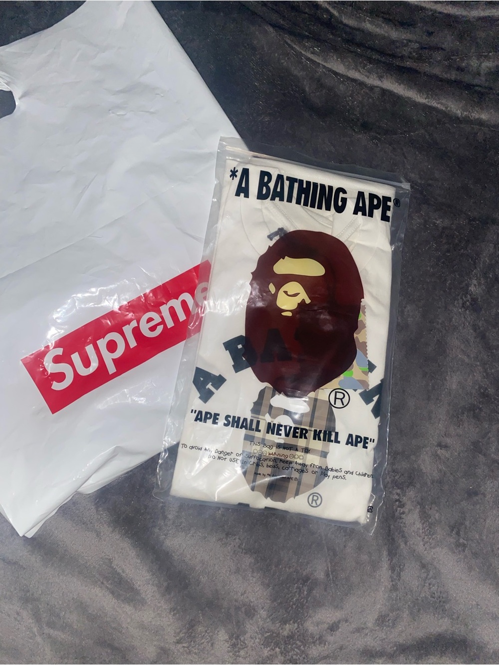 Large white Bape Cotton Tee
